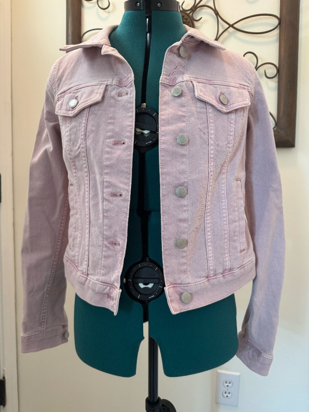 Loft Pink Denim Jacket Like New Size XS